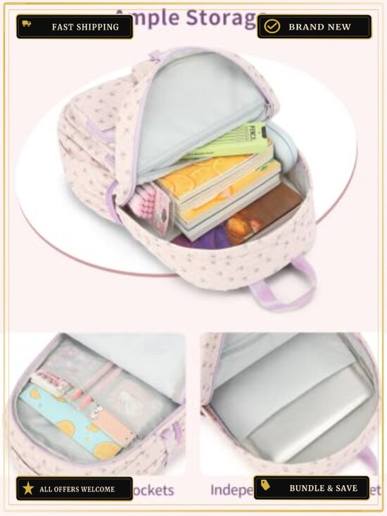 Corduroy School Backpack for Teen Girls Boys, Lightweight Laptop Daypack main image 2